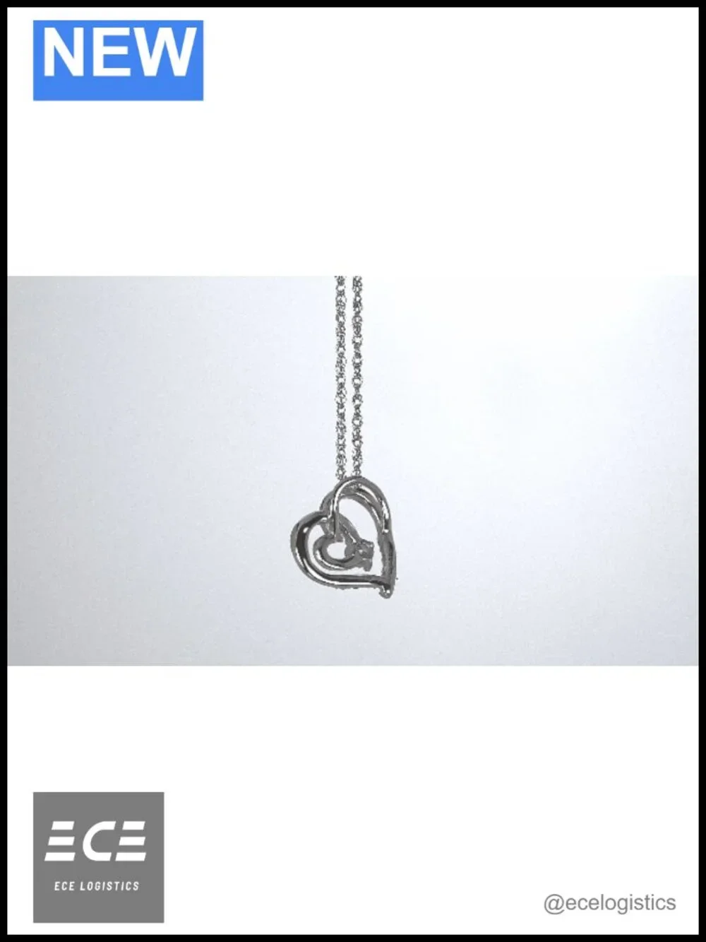 14K Gold Plated 925 Sterling Silver Lab Grown Diamond Heart Necklace
